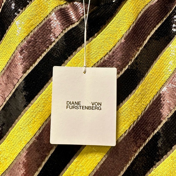 New With Tags. DIANE VON FURSTENBERG
Luisa Scoop-Neck Sequin-Striped Silk Midi - Picture 5 of 7